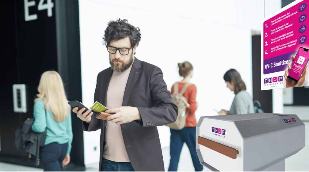 THP Clean Mobile desinfectie-apparaat voor veilige reiniging van mobiele apparaten